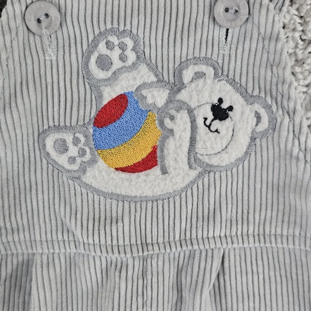 Vintage Carter's 12 Months Corduroy Polar Bear Ball Playing Overalls Made In USA